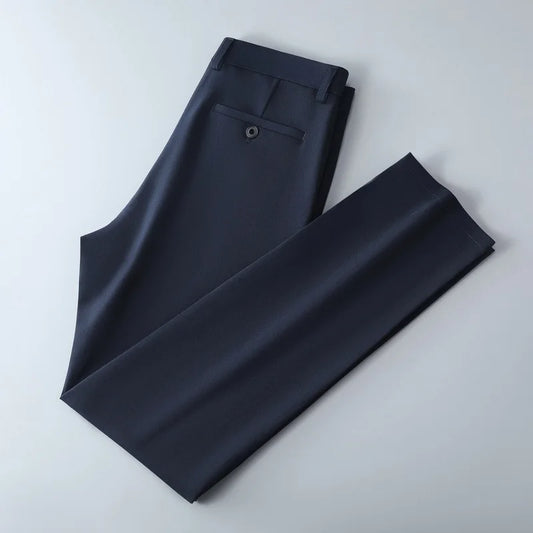 Male Pants Stretch Solid Black Smart Casual Men's Trousers Office Quick Dry Suit Pants New Spring Autumn Korean Straight Pants