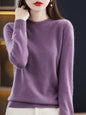 Women 100% Merino Wool Sweater O-Neck Long Sleeve Cashmere Knitwear Pullover Aliselect Fashion Autumn Winter Clothing Tops