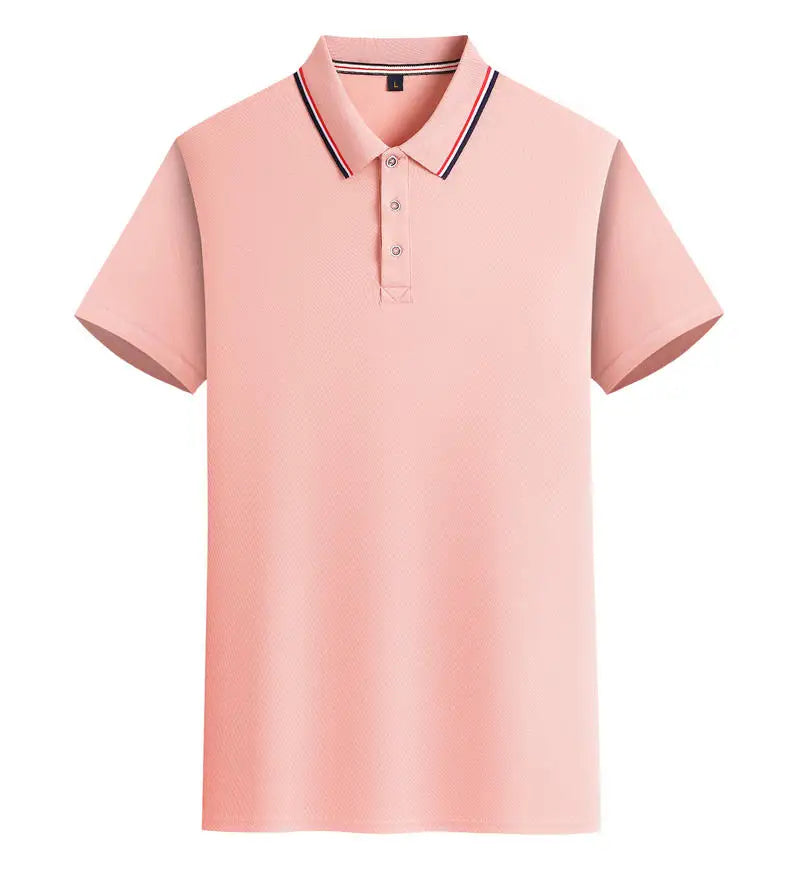 2025 Solid Color Polo Shirt Women Men Business Polo Collar Short sleeve Top Summer Casual Office Breathable T-shirt for Men