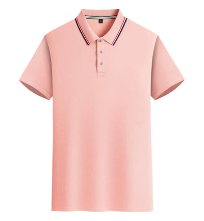 2025 Solid Color Polo Shirt Women Men Business Polo Collar Short sleeve Top Summer Casual Office Breathable T-shirt for Men