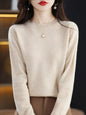 Women 100% Merino Wool Sweater O-Neck Long Sleeve Cashmere Knitwear Pullover Aliselect Fashion Autumn Winter Clothing Tops