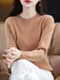 Women 100% Merino Wool Sweater O-Neck Long Sleeve Cashmere Knitwear Pullover Aliselect Fashion Autumn Winter Clothing Tops