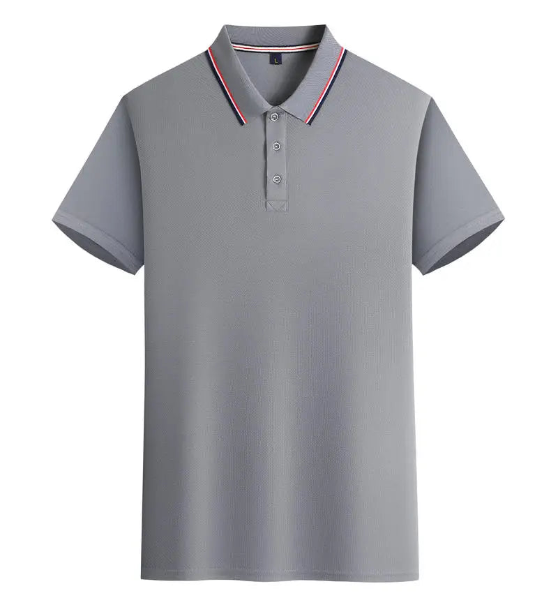2025 Solid Color Polo Shirt Women Men Business Polo Collar Short sleeve Top Summer Casual Office Breathable T-shirt for Men