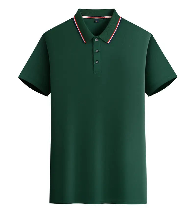2025 Solid Color Polo Shirt Women Men Business Polo Collar Short sleeve Top Summer Casual Office Breathable T-shirt for Men