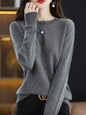 Women 100% Merino Wool Sweater O-Neck Long Sleeve Cashmere Knitwear Pullover Aliselect Fashion Autumn Winter Clothing Tops
